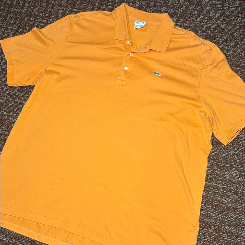 Lacoste short sleeve polo shirt apricot orange casual polo size XL